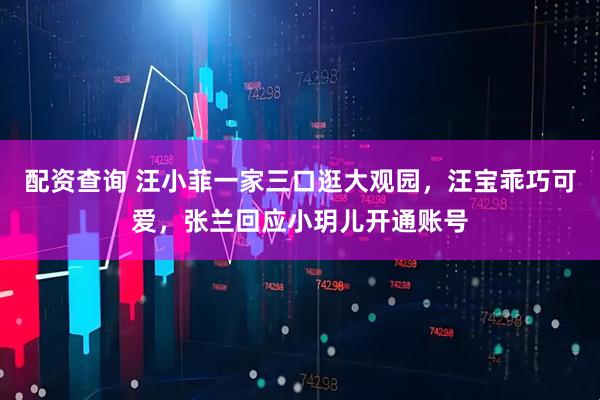 配资查询 汪小菲一家三口逛大观园，汪宝乖巧可爱，张兰回应小玥儿开通账号
